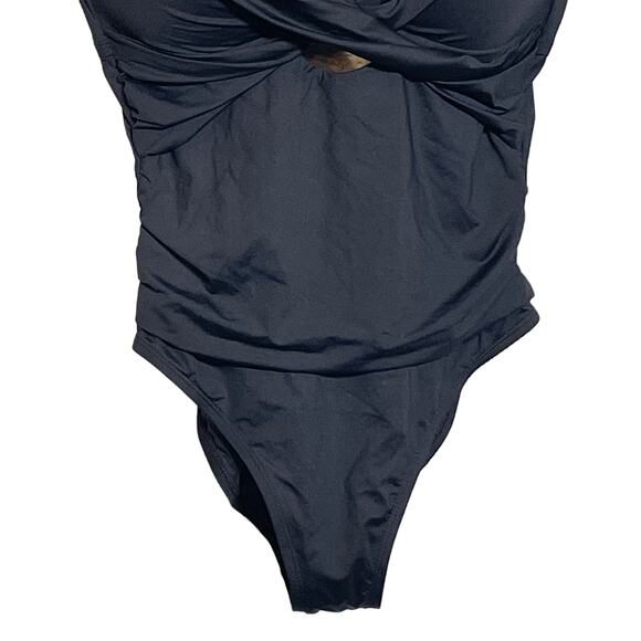 La Blanca BLACK Twist-Front Keyhole One-Piece Swimsuit Black 8 - Picture 3 of 11